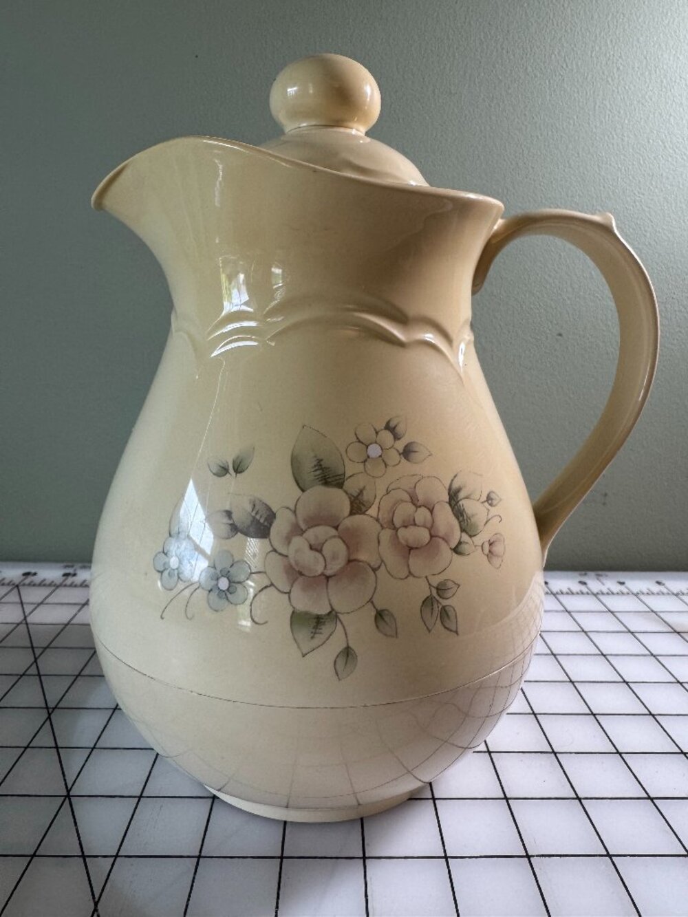 Vintage Pfaltzgraff Tea Rose Coffee Carafe Floral Cottagecore w Lid